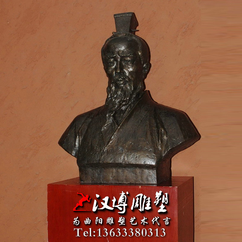 半身像人物雕像,屈原人物雕塑,玻璃钢铜雕