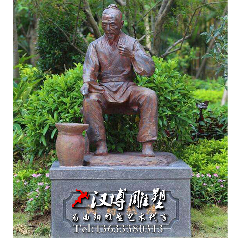 玻璃钢铜雕,医学家人物雕塑,华佗雕像