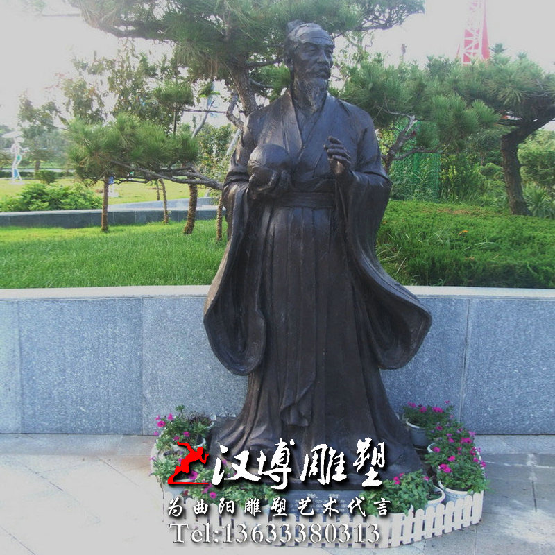 玻璃钢铜雕,天文学家人物雕塑,张衡人物雕像