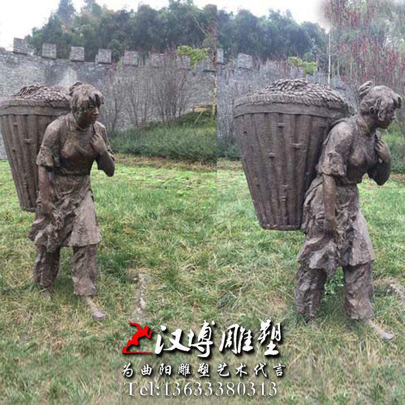 玻璃钢铜雕,民俗小品主题雕塑,茶马古代雕塑