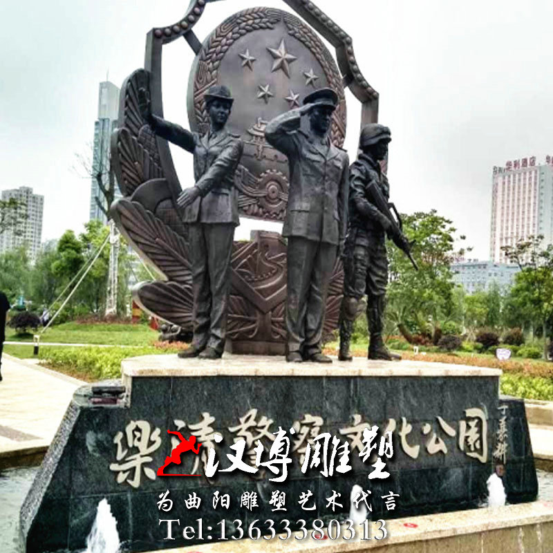 现代军人雕像,玻璃钢铜雕,人物雕塑