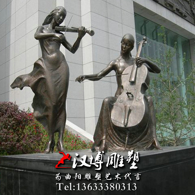 音乐主题雕塑,人物雕像,玻璃钢铜雕