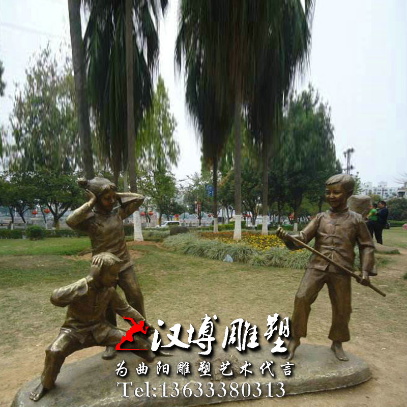 放鞭炮人物雕像,民俗文化雕塑,玻璃钢铜雕