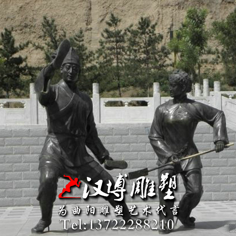 广场扭秧歌雕塑,人物雕像,景观雕塑
