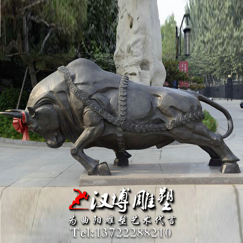 开荒牛雕塑,动物雕塑,玻璃钢铜雕