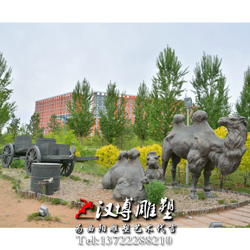 骆驼运输雕塑,动物雕塑,玻璃钢铜雕
