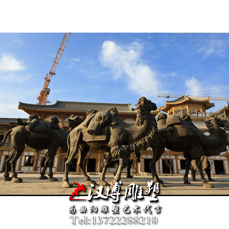 玻璃钢铜雕,丝绸之路商队雕塑,广场景观雕塑