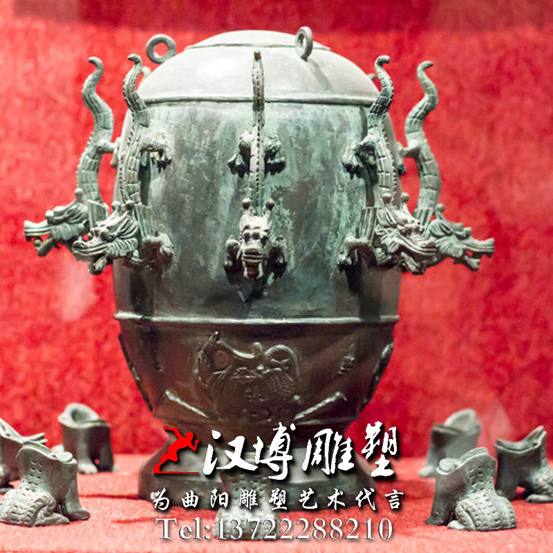 玻璃钢铸铜雕塑,地动仪雕塑,园林景观雕塑