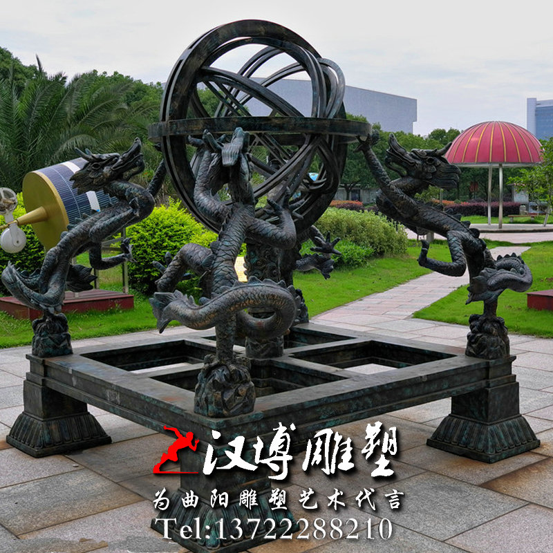 玻璃钢铸铜雕塑,地动仪雕塑厂家,景观雕塑