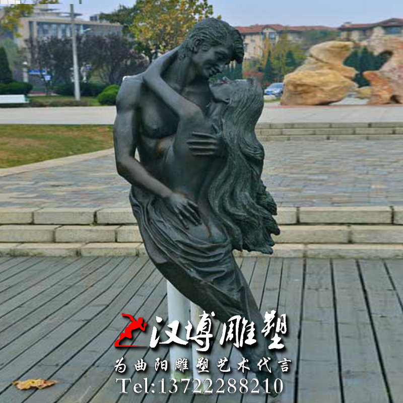 爱情铜雕雕塑,情侣人物雕像,接吻雕塑