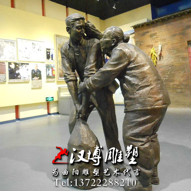 帮助老人雕像,乐于助人雕塑,玻璃钢铜雕