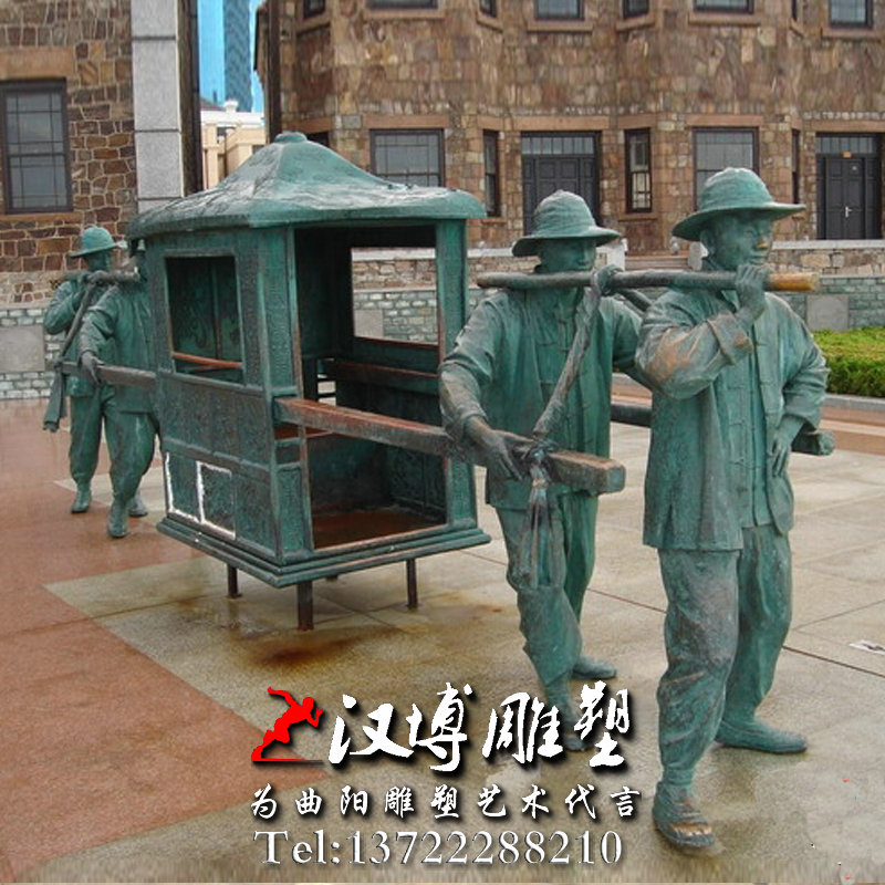 民俗文化雕塑,抬轿子人物雕像,园林景观雕塑