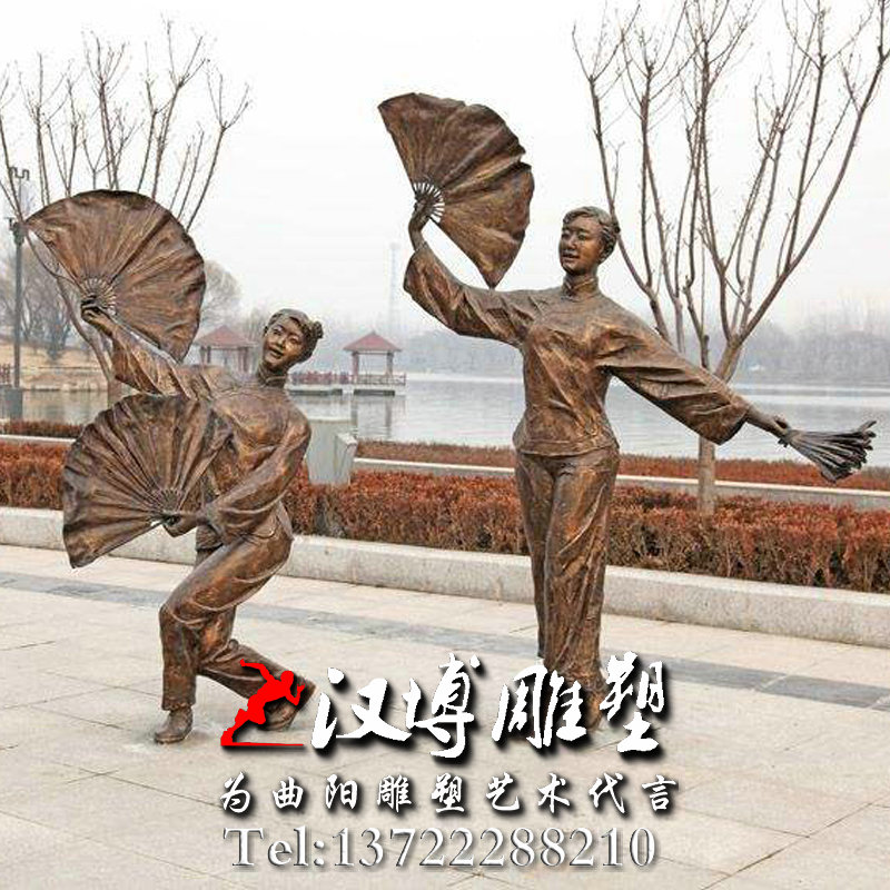 秧歌舞雕塑,民俗文化雕塑,园林景观雕塑
