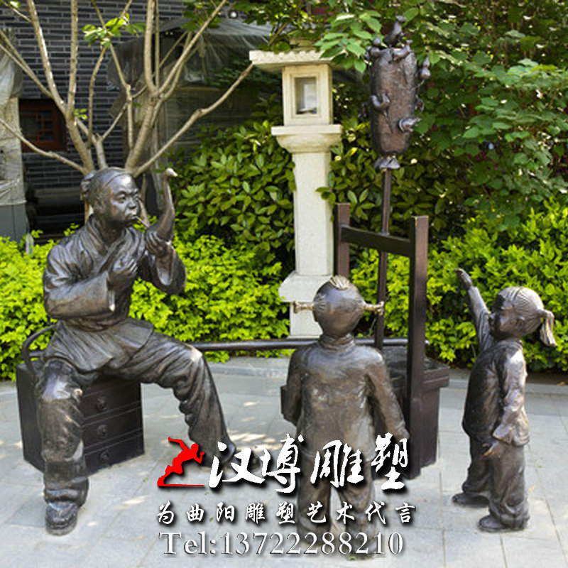 民俗文化雕塑,吹糖人人物雕像,园林景观雕塑