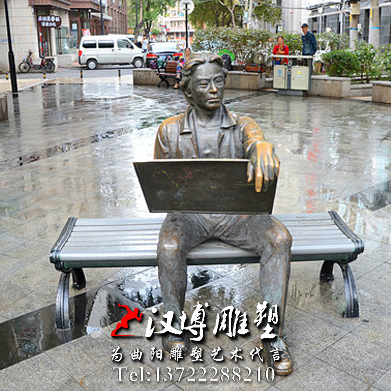 玻璃钢铸铜雕塑,画家雕塑,人物雕像