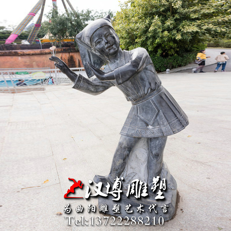 壮族人物雕像,跳舞人物雕像,民俗文化雕塑