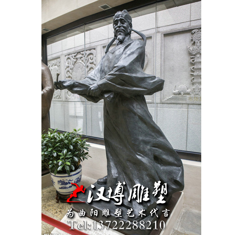 画家名人雕塑,吴道子人物雕像,景观雕塑