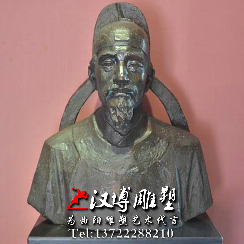 半身像雕塑,杜甫人物雕像,名人雕塑