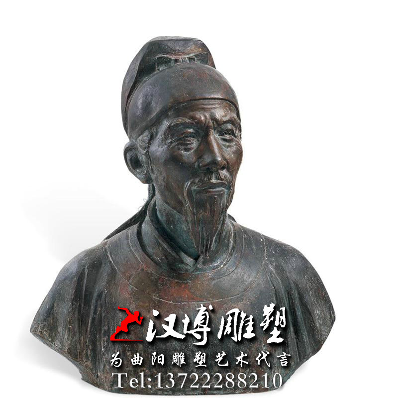 杜甫人物雕像,半身像雕塑,古代名人雕塑