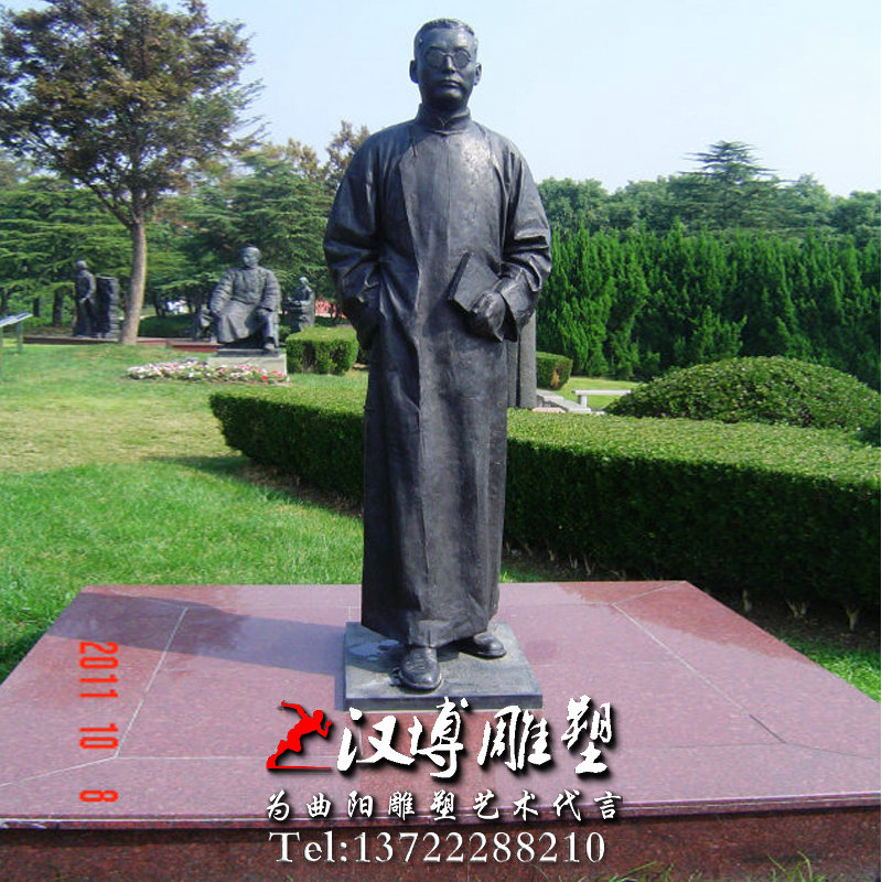 玻璃钢铸铜雕塑,名人雕塑,陶行知人物雕像