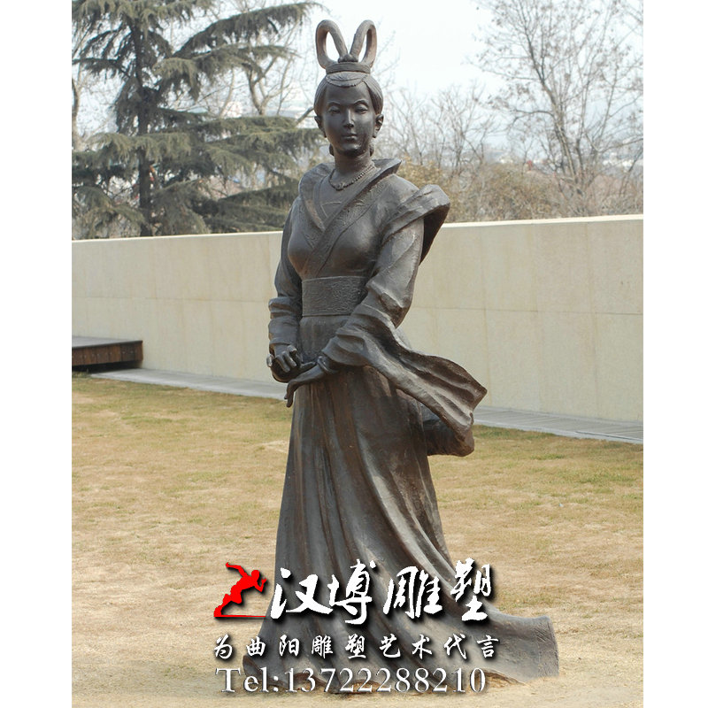 李清照人物雕像,玻璃钢铸铜雕塑,名人雕塑