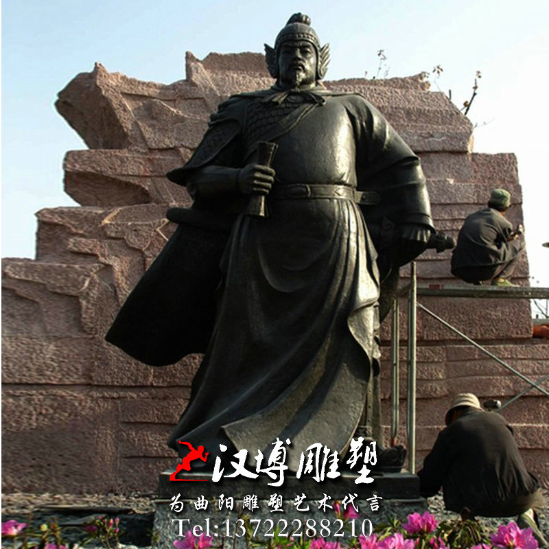 玻璃钢铸铜雕塑,岳飞人物雕像,名人雕塑