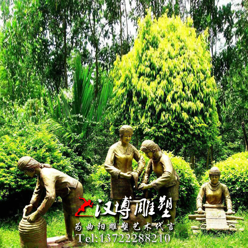 养蚕文化雕塑,人物雕像,民俗文化雕塑
