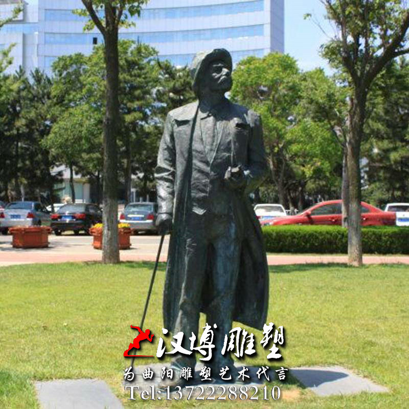 玻璃钢铜雕,名人雕塑,高尔基人物雕像