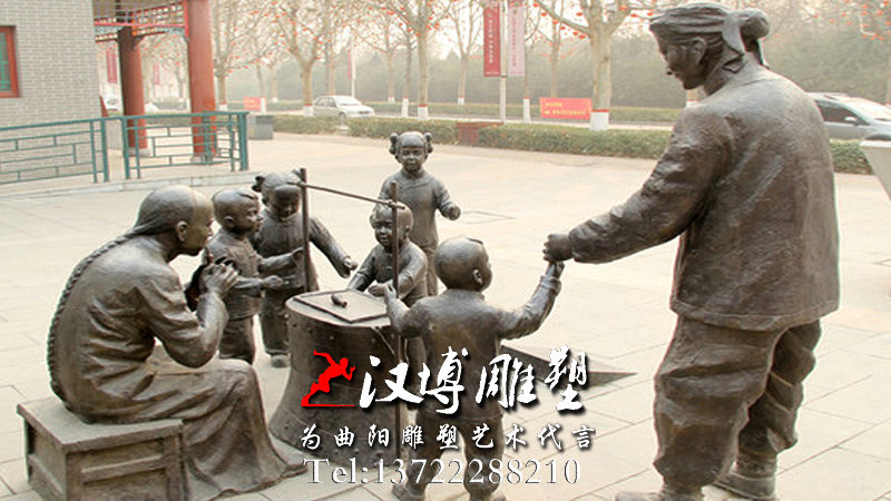 玻璃钢雕塑,吹糖人人物雕塑,民俗文化雕塑