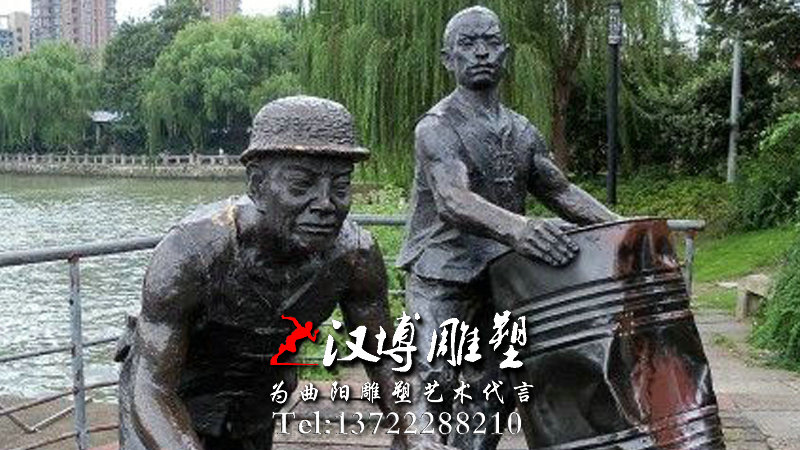 码头主题铜雕,文化铜雕,码头场景铜雕