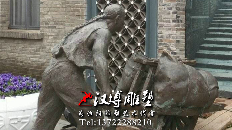 玻璃钢雕塑,码头人物雕塑,码头铜雕