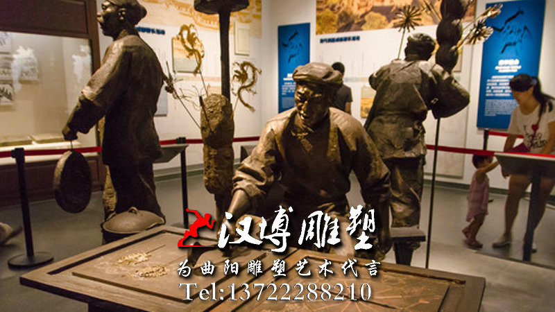 转糖饼人物雕像,民俗文化雕塑,玻璃钢雕塑