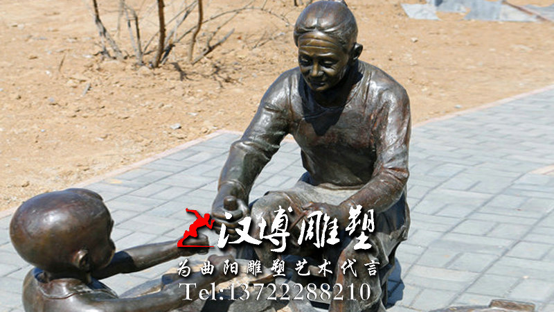 磨豆腐人物雕像,民俗文化雕塑,广场景观铜雕