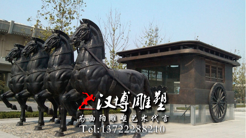 动物马铜雕,城市景区雕塑,马车雕塑