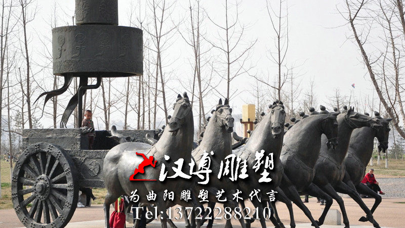马车铜雕,马车景区雕塑,园林景观雕塑