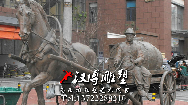 古代马车铜雕,园林景观雕塑,玻璃钢雕塑