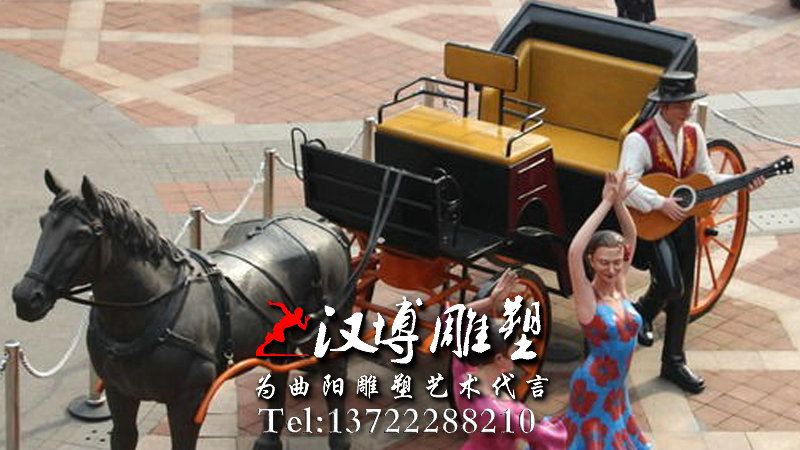 马车人物雕像,玻璃钢雕塑,马车雕塑