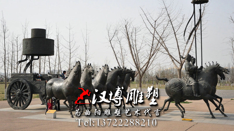 户外玻璃钢雕塑,动物马车铜雕,园林景观雕塑