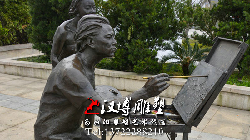 画画人物雕像,校园文化铜雕,校园雕塑厂家