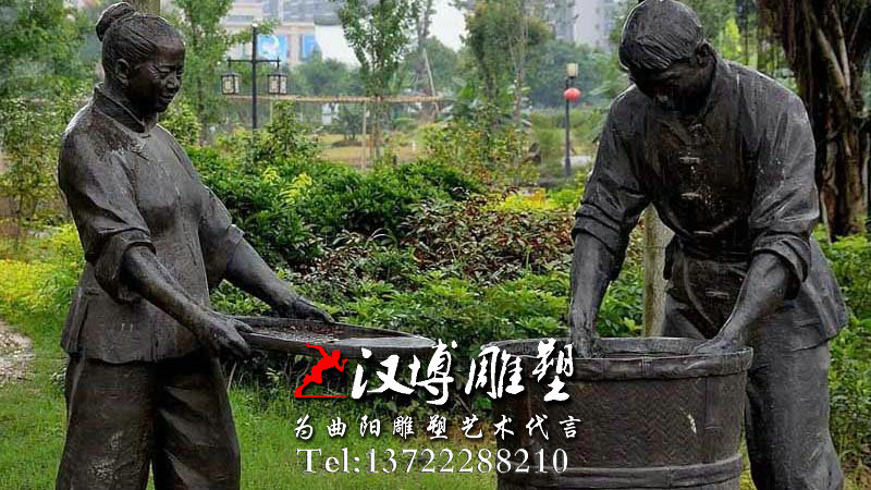 烘干茶叶雕塑,人物雕像,玻璃钢雕塑