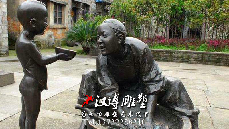 孝敬母亲人物雕像,孝文化雕塑,玻璃钢雕塑