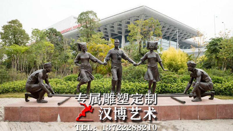 园林景观人物雕塑,民族小品雕像,步行街人物铜雕像