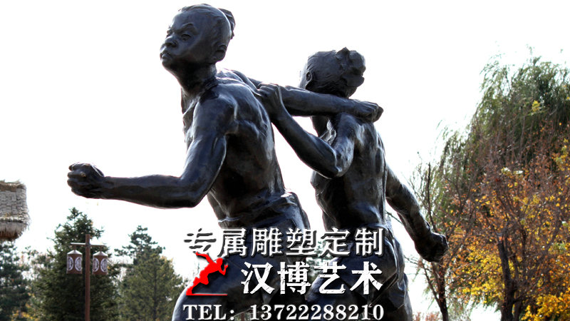纤夫人物雕像,民俗风情雕塑,仿铜雕塑