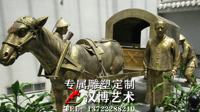 历史马车雕像,主题文化铜雕,艺术小品雕塑