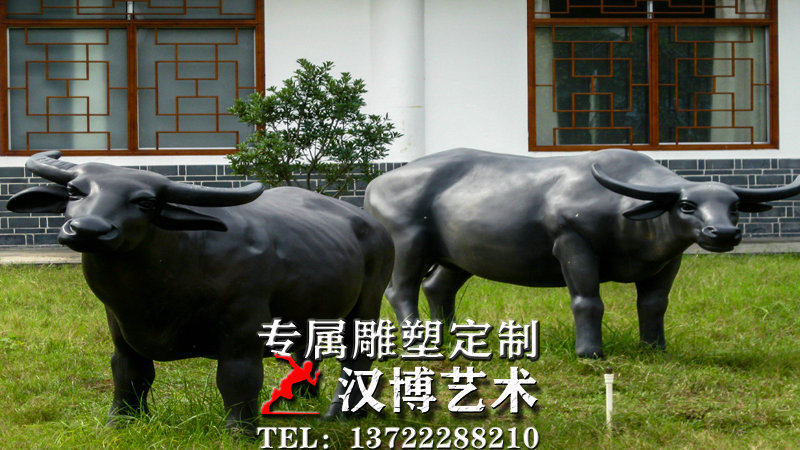 玻璃钢牛雕塑,主题文化铜雕,老艺术品雕像
