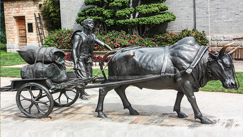 孺子牛雕塑,城市广场雕像,牛文化铜雕