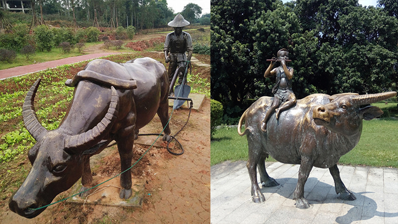 群牛雕塑,民俗文化雕像,园林景观铜雕